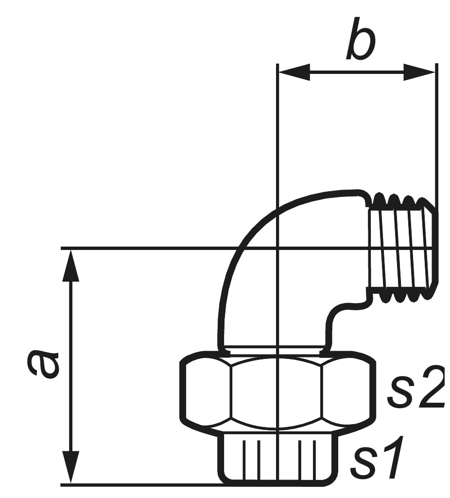 GF  102  Winkelver.    1/2" schwarz